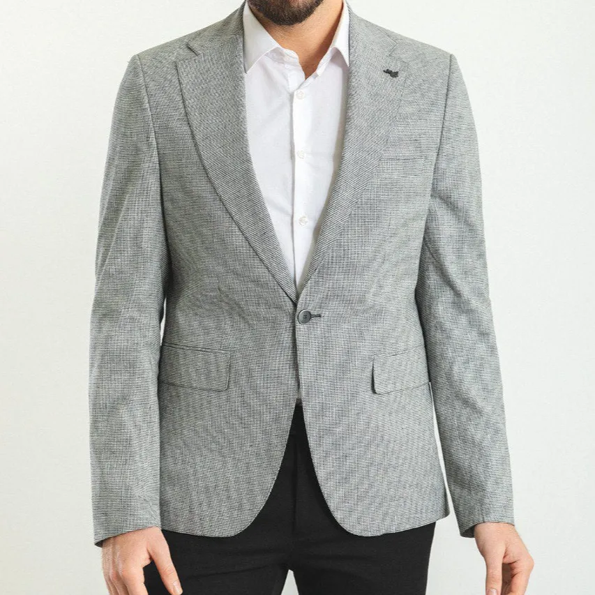 Structured Slim Fit Plaid Blazer