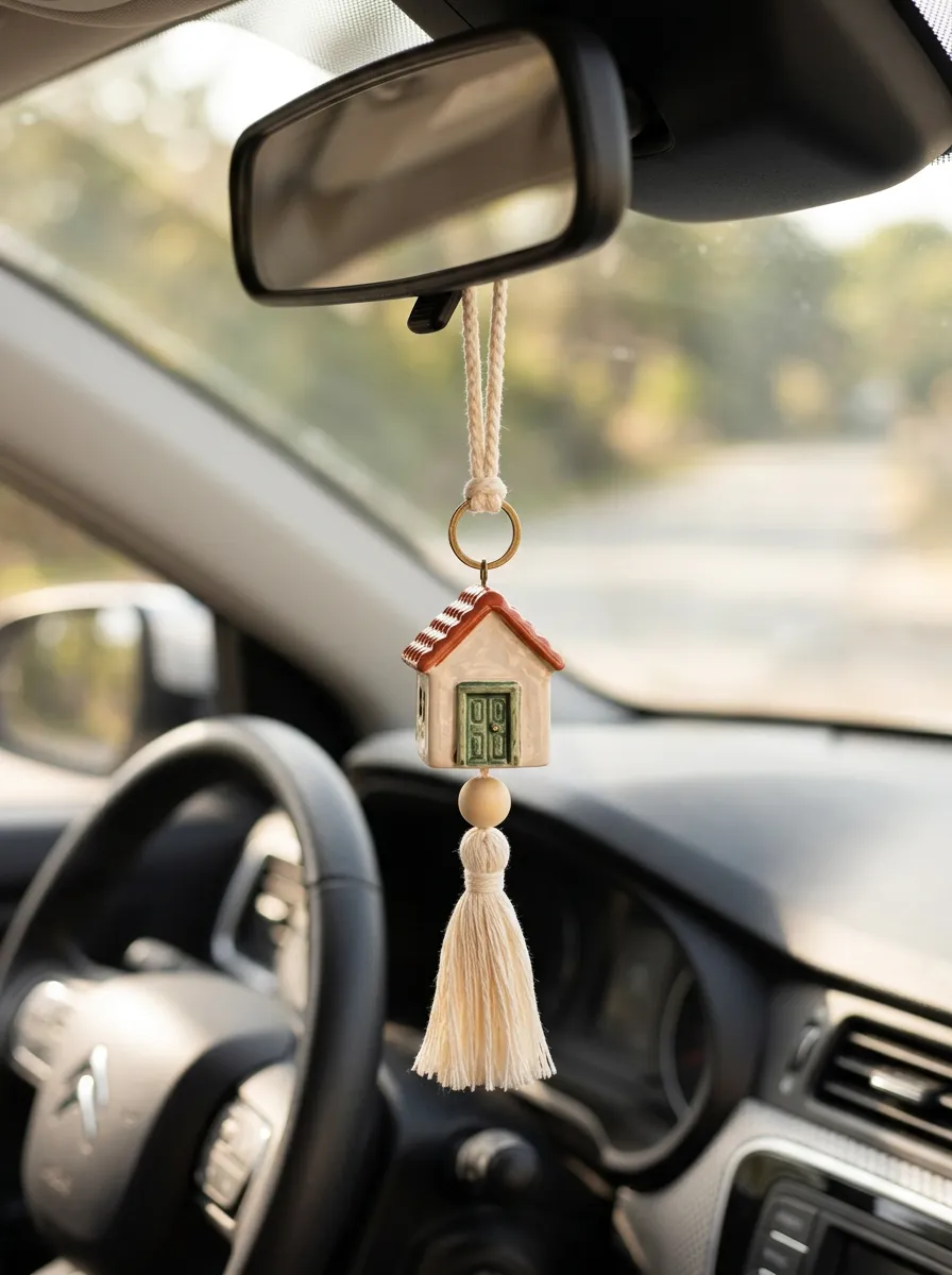 House Rearview Mirror Hanging Ornament