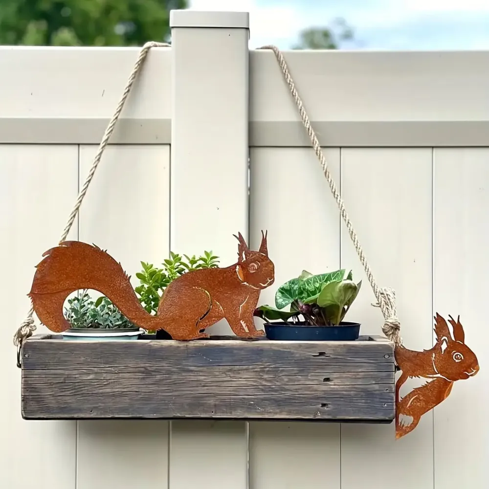 3 Pcs Hanging Squirrel Garden Decor