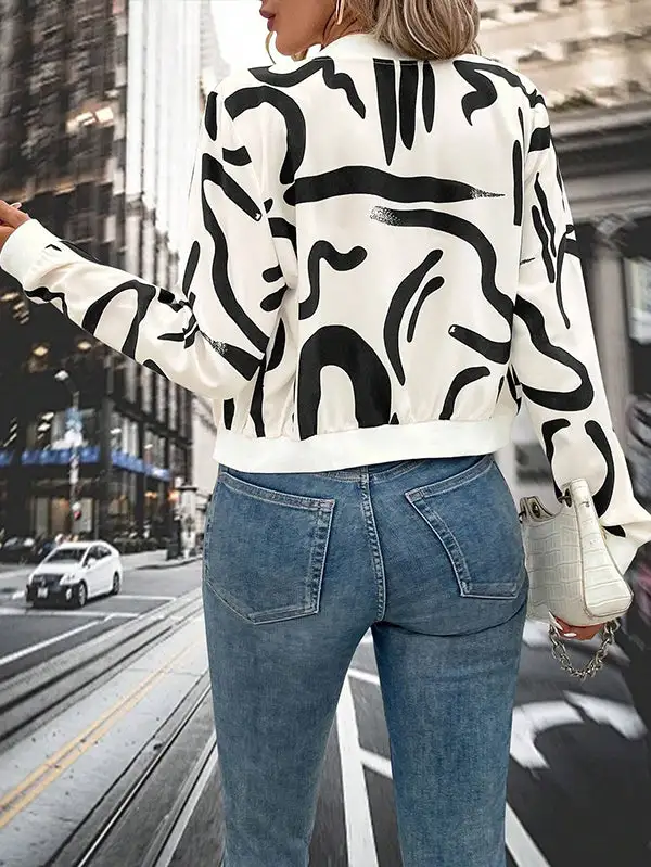 Printed Zip Front Jacket Essential