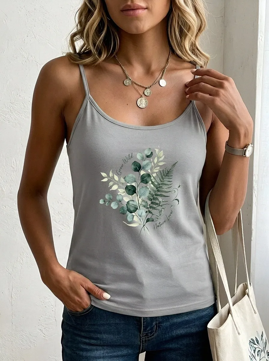 Women's Nature Lover Eucalyptus Fern Printed Tank Top