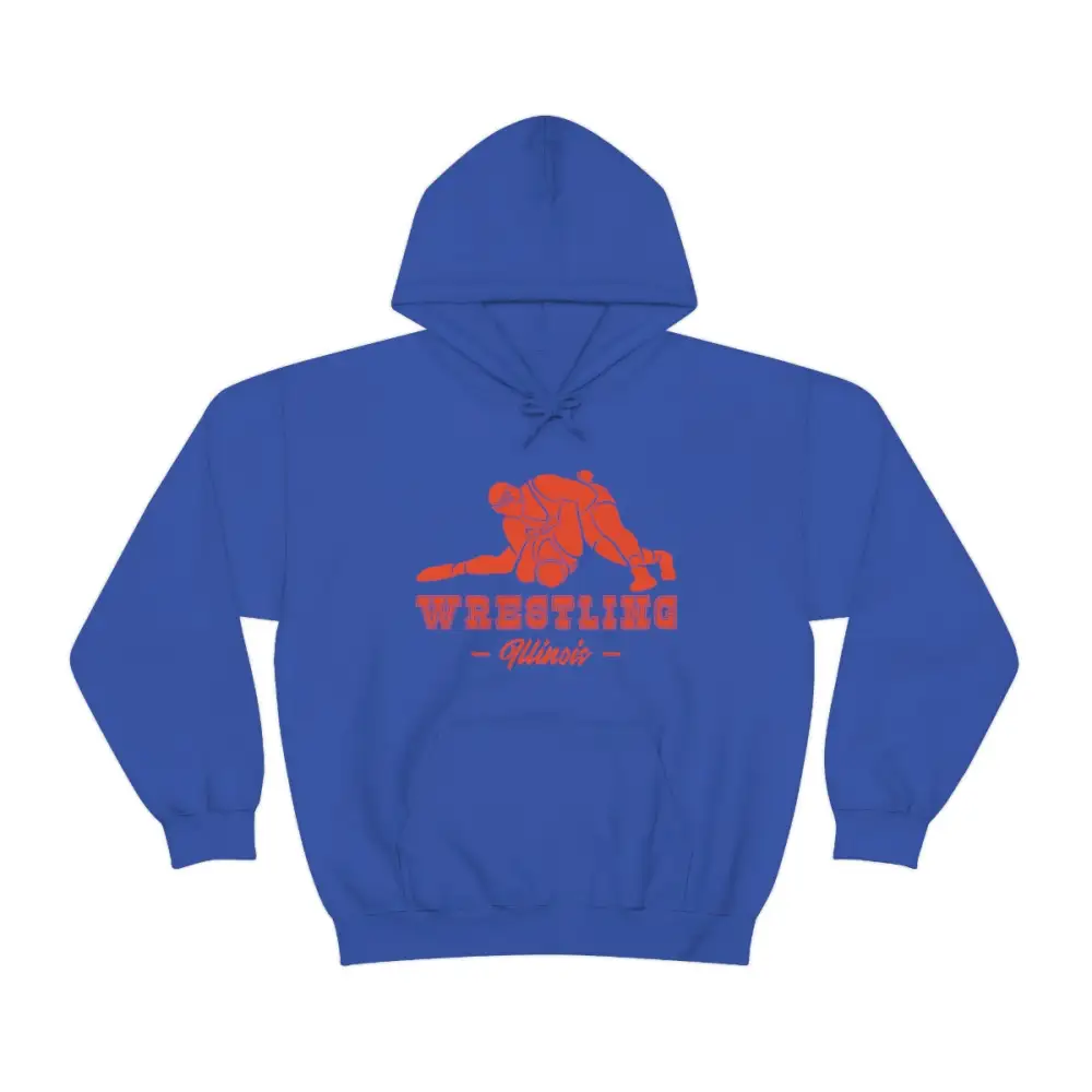 Classic Print Wrestling Graphic Pullover Hoodie