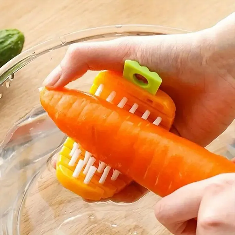Multi-Functional Plastic Brush For Vegetables And Fruits