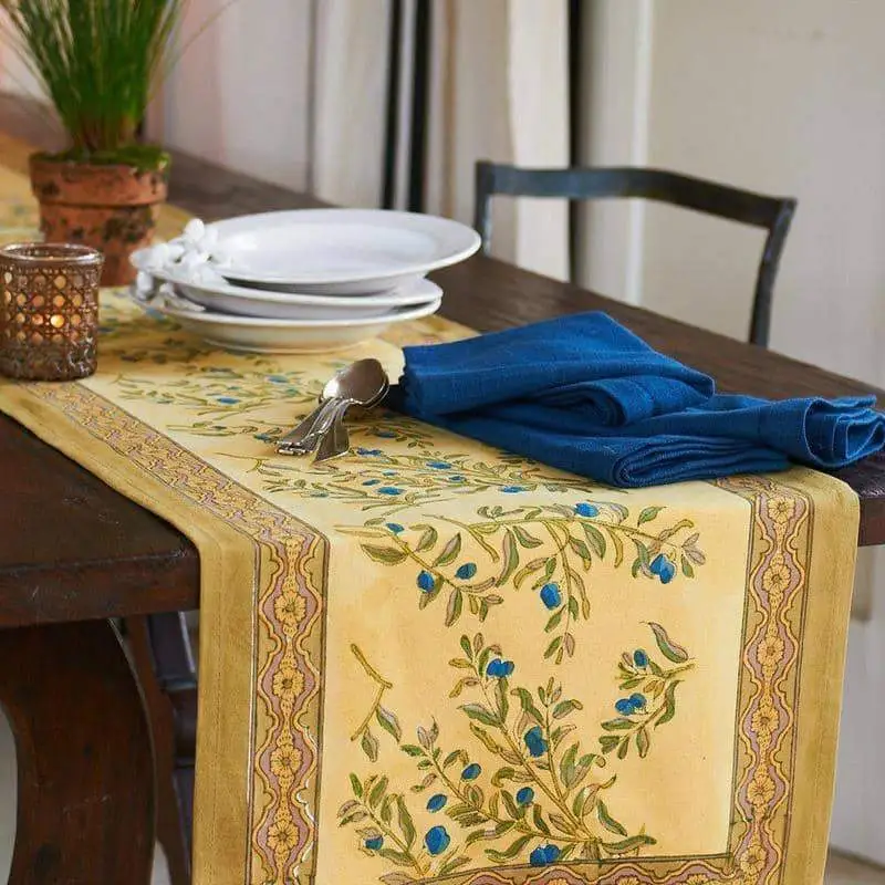 Twisting Olive Branch Table Runner