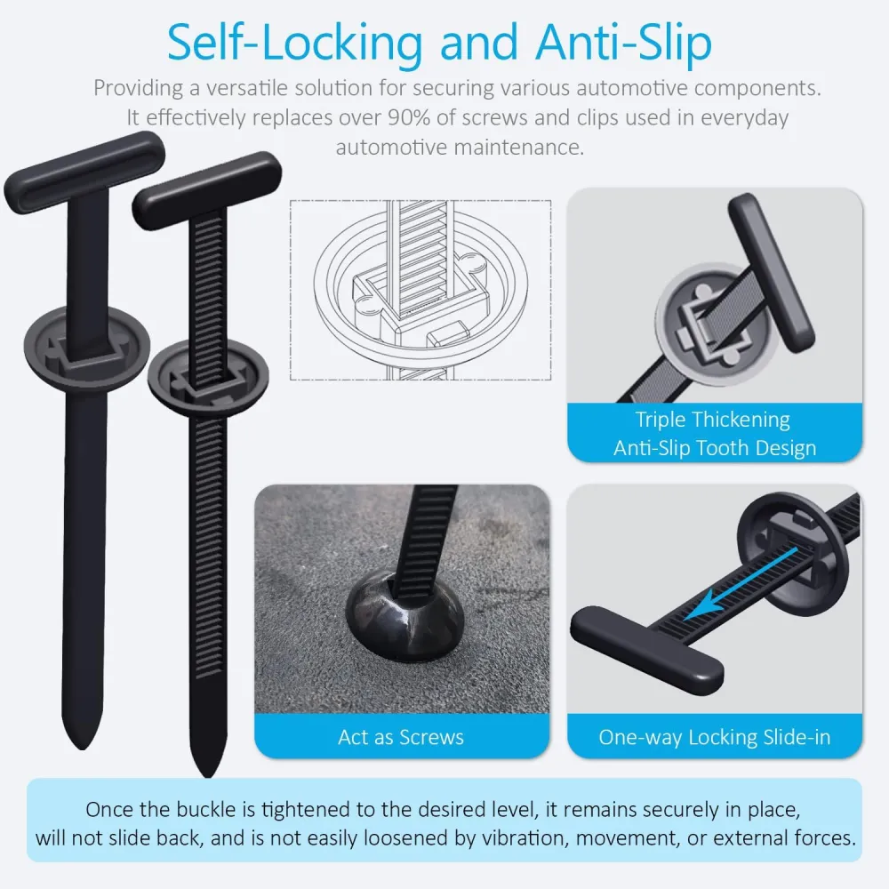 Heavy Duty Automotive Cable Tie Buckle Set