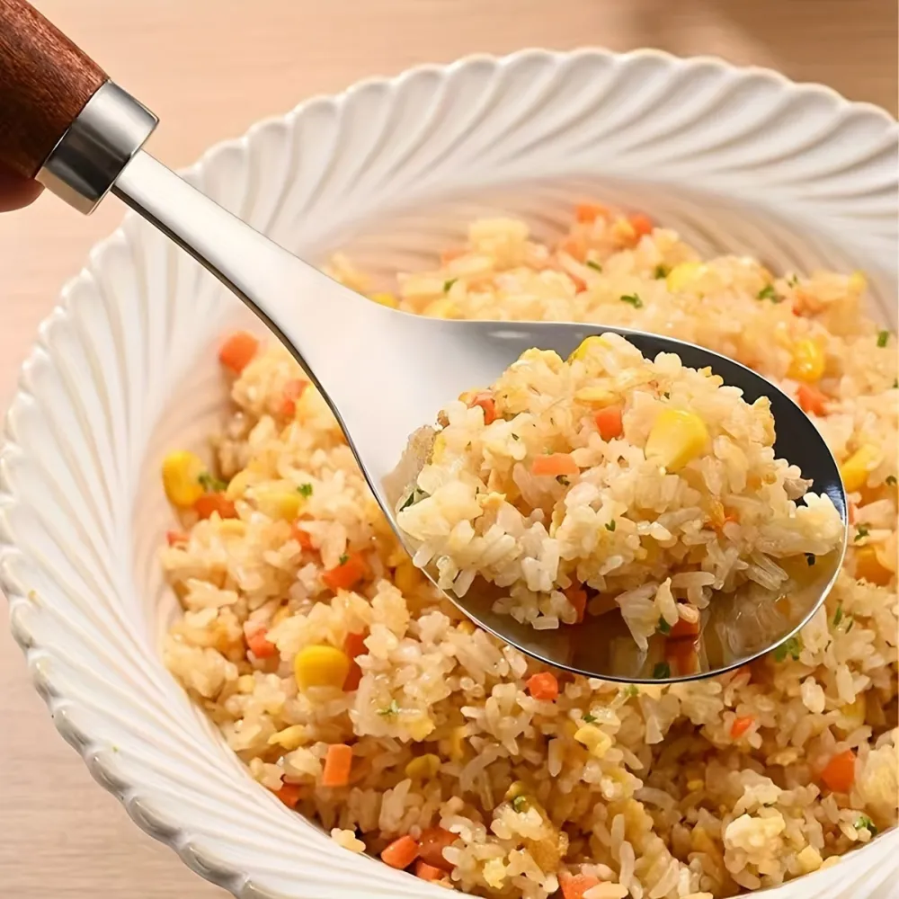 1 Pc Wooden Handle Spoon