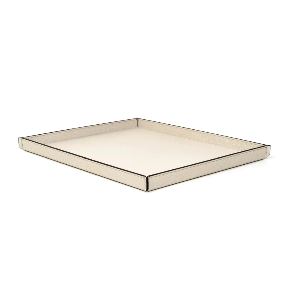 Rectangular Calfskin Leather Tray