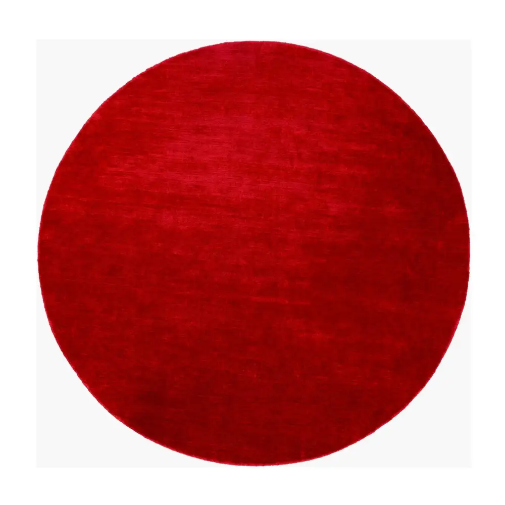 Hand-Loomed Wool Fringe Round Carpet