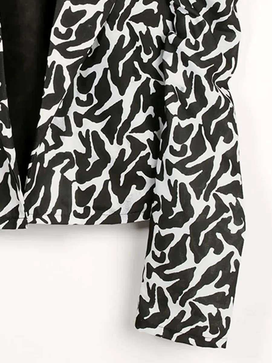 Black And White Zebra-Patterned Lady's Jacket
