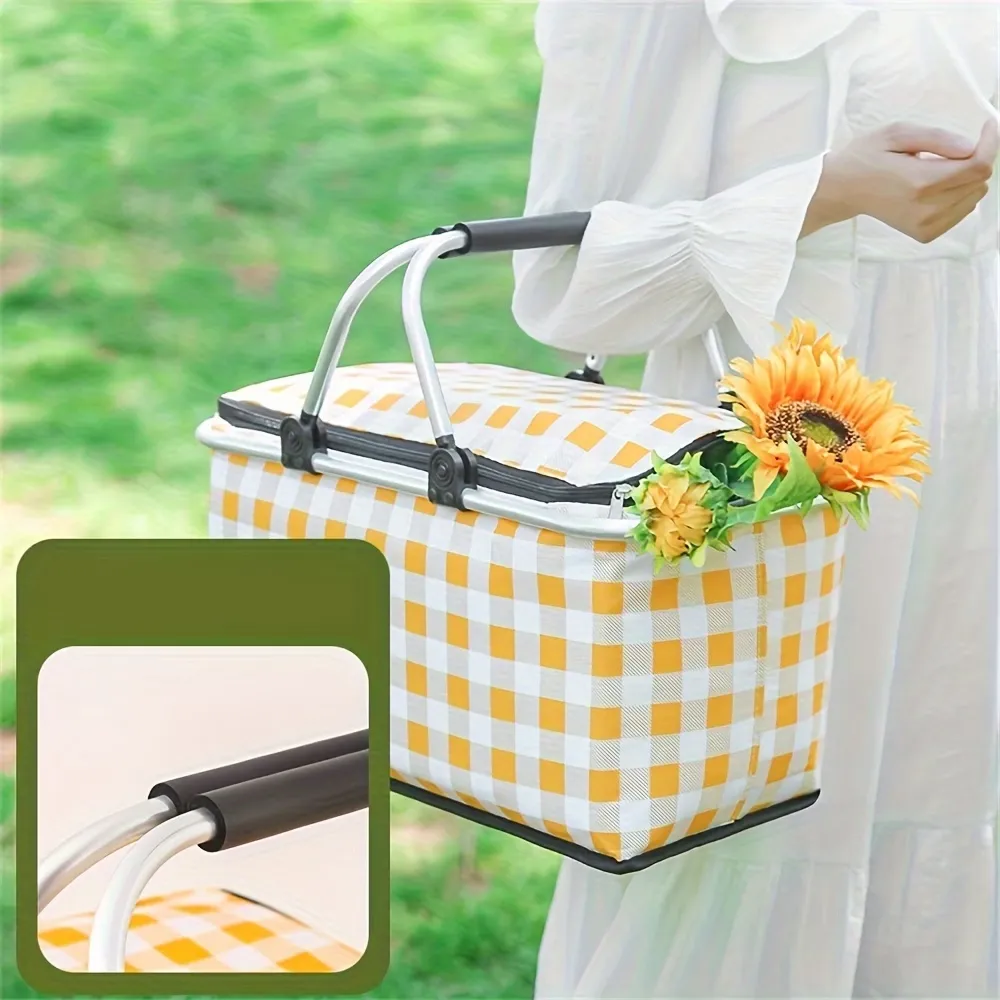 Foldable Checkered Basket