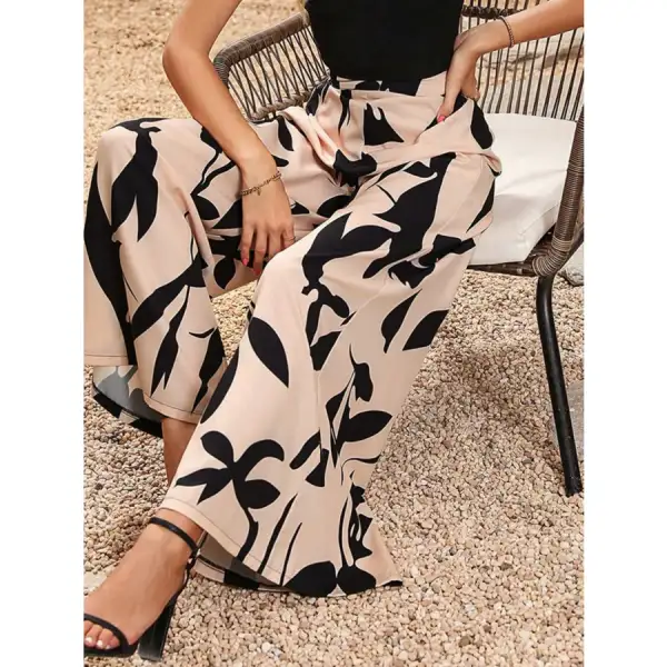 Modern Printed Wide Leg Pants
