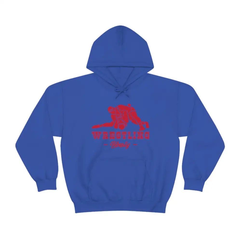 Soft Fleece Statement Print Wrestling Graphic Pullover Hoodie