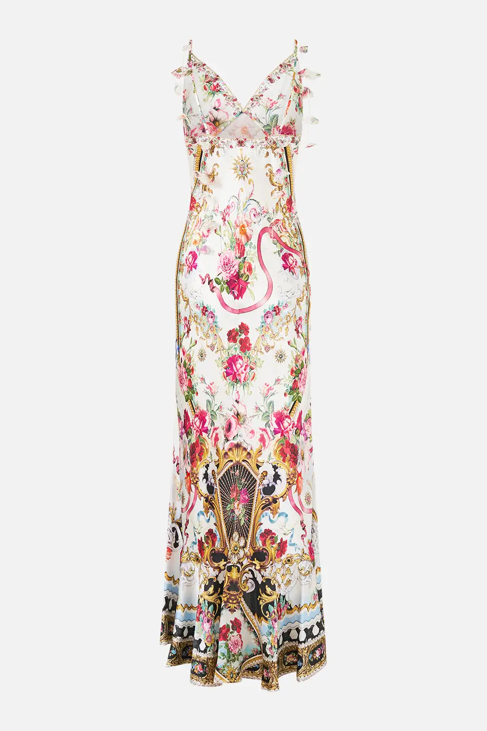 V-Neck Slip Dress with Flounce Hem