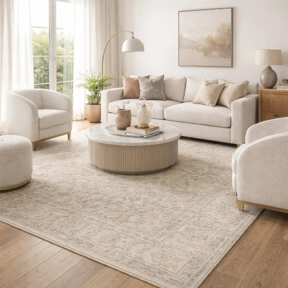 Wool Floral Print Carpet