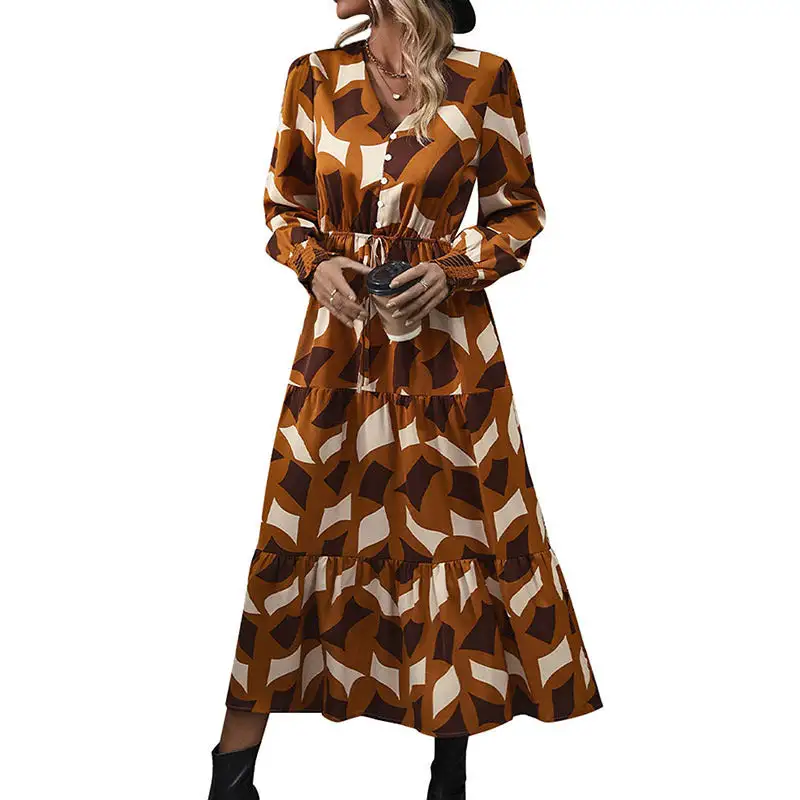 Women's Long-Sleeve Ruffled Summer Maxi Dress
