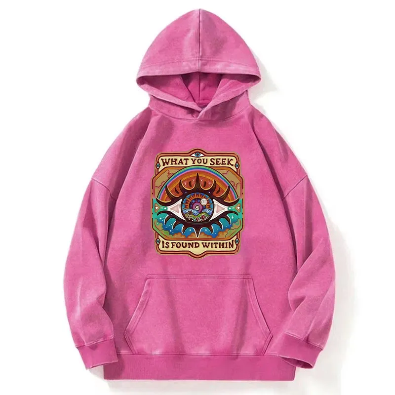 Swallowed By Psychedelic World Washed Hoodie