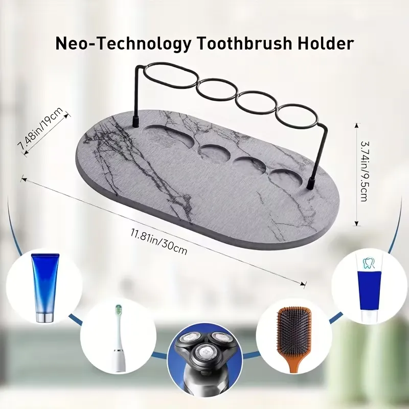 Marble Bathroom Toothbrush & Toiletry Holder