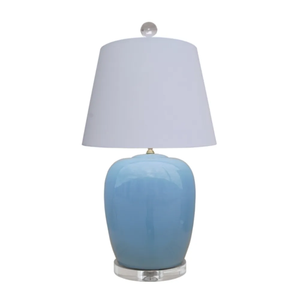 Rounded Porcelain Vase-Form Table Lamp