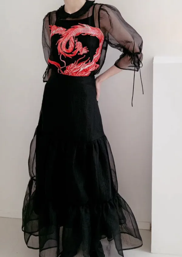Chic Street Maxi Polyester Skirt