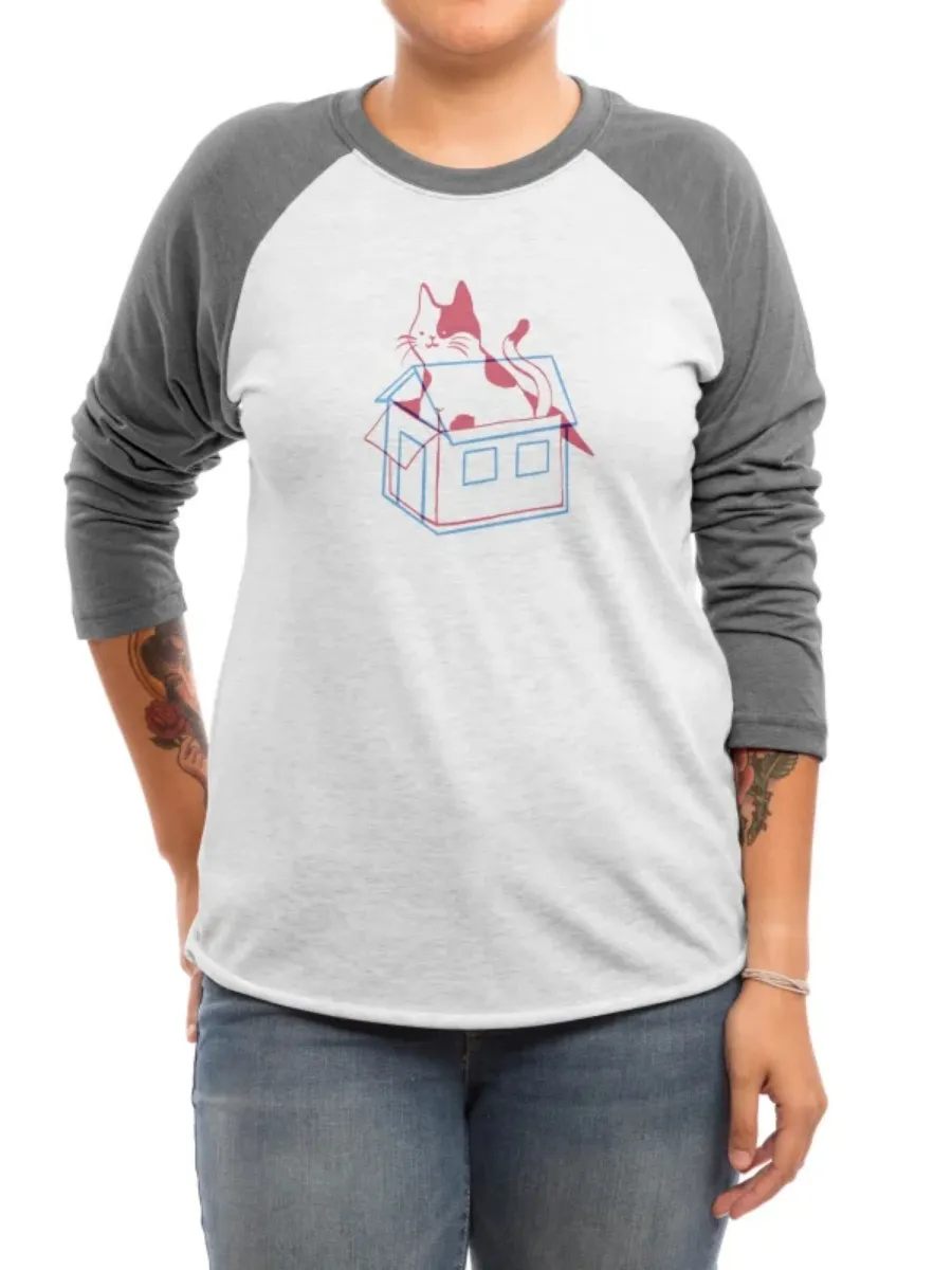 Cute Cat In Box Print T-Shirt
