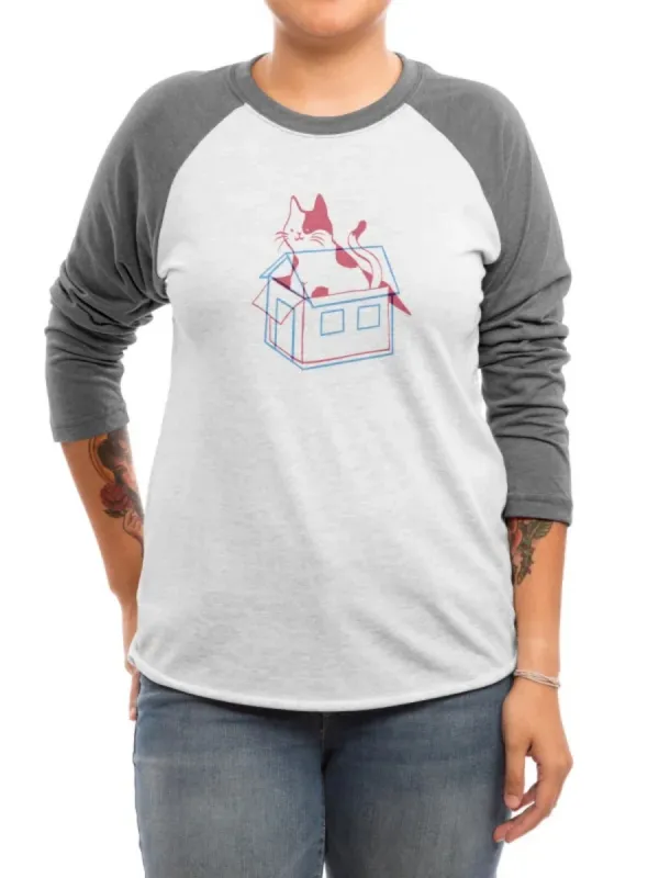 Cute Cat In Box Print T-Shirt