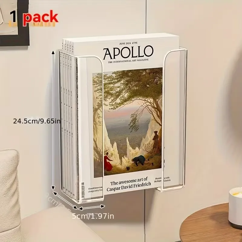 Punch-Free Wall-Mounted Magazine Holder
