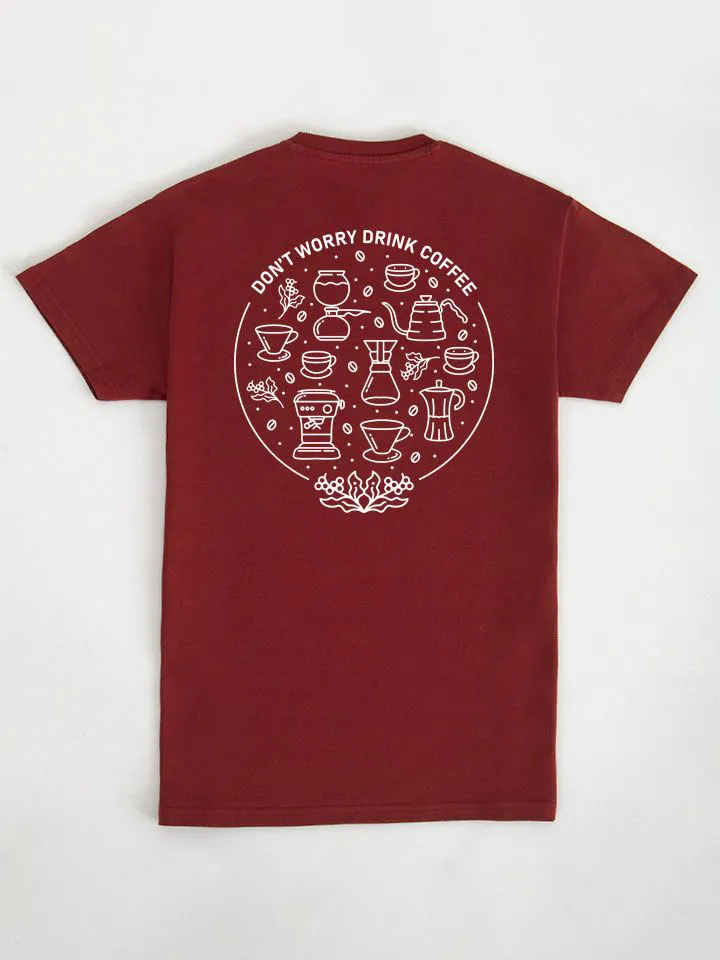 Dont Worry Drink Coffee Pattern T-Shirt