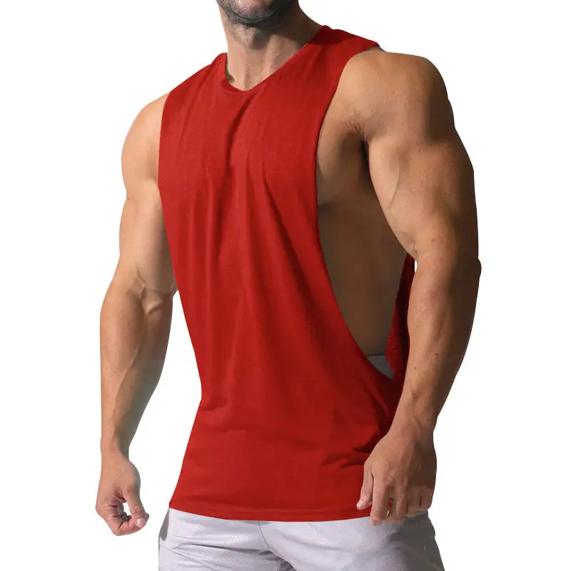 Men's Muscle Shirt With Extra Deep Arm Openings And Breathable Cotton Blend