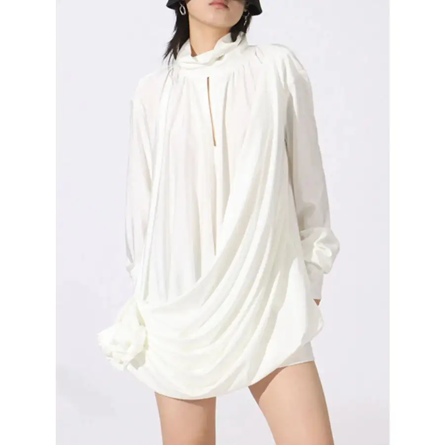 Ruched Long Sleeve Mini Dress