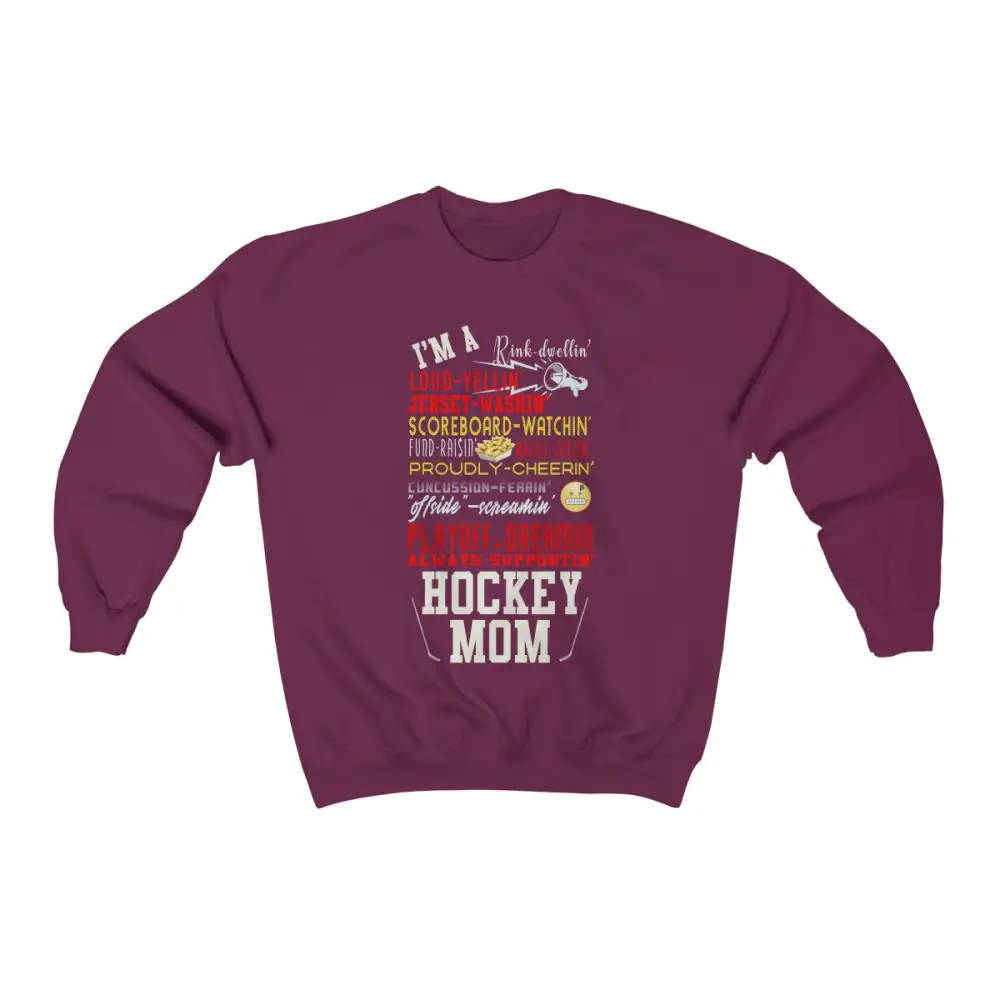 Mom Support Hockey Graphic Crewneck Sweatshirt
