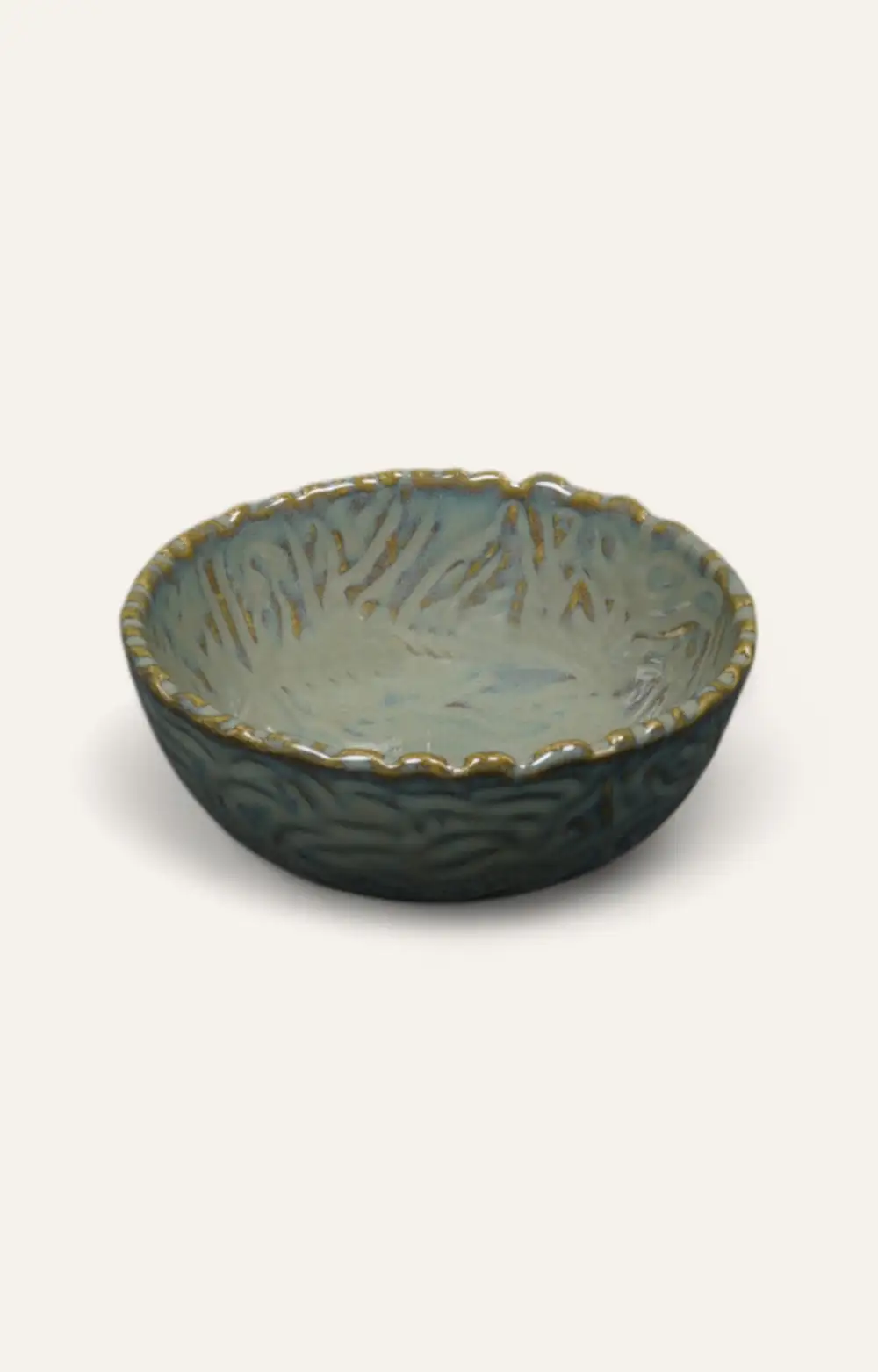 Scalloped Ripple Ceramic Serving Bowl