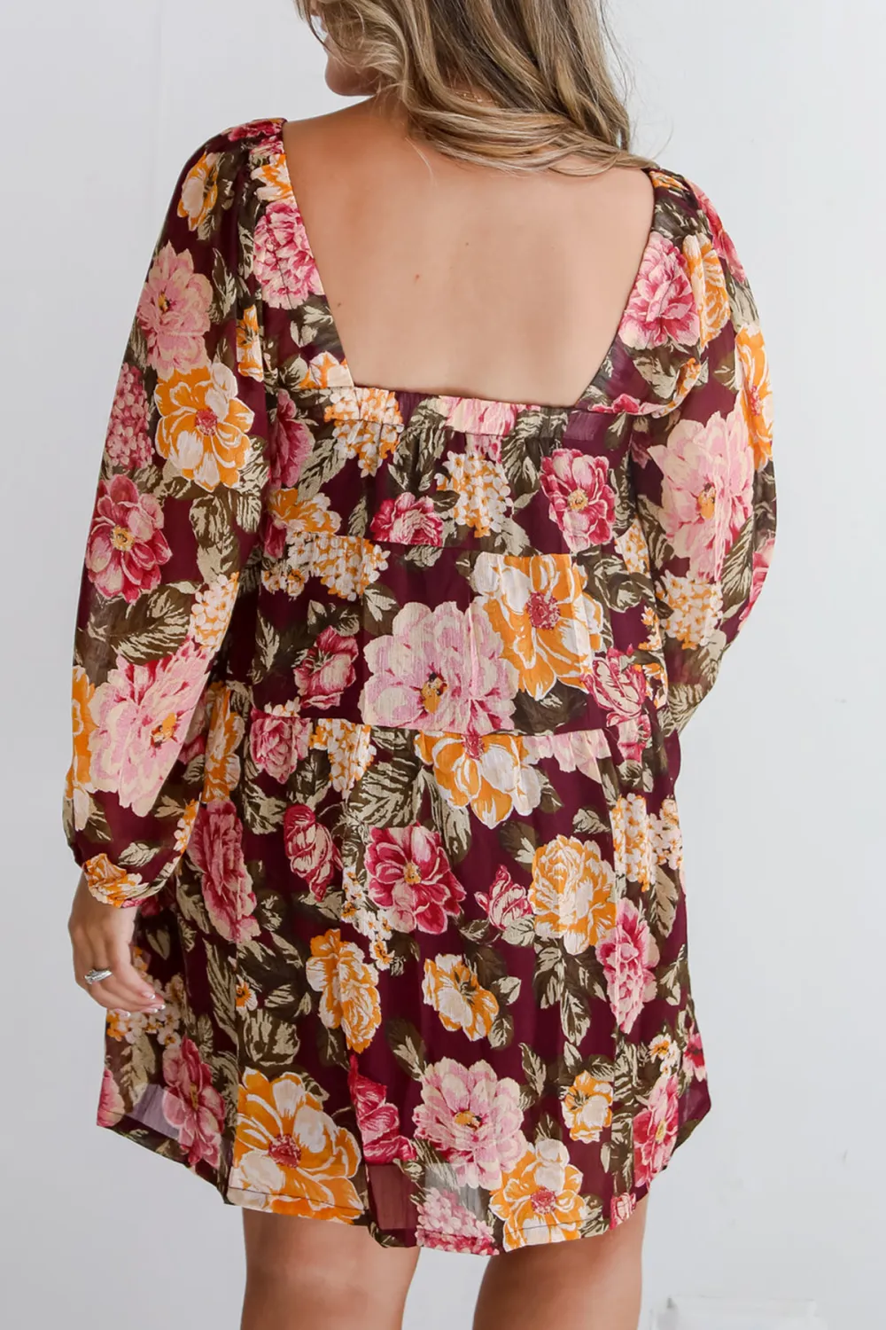 Plum Floral Mini Dress