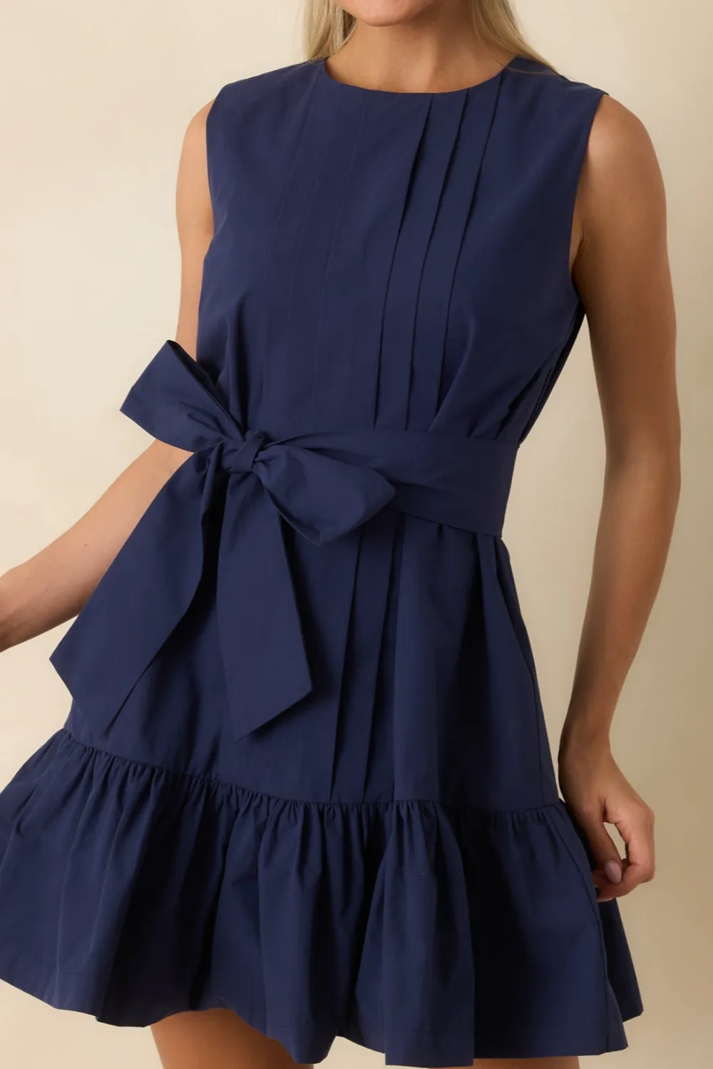 Pleated Mini Dress