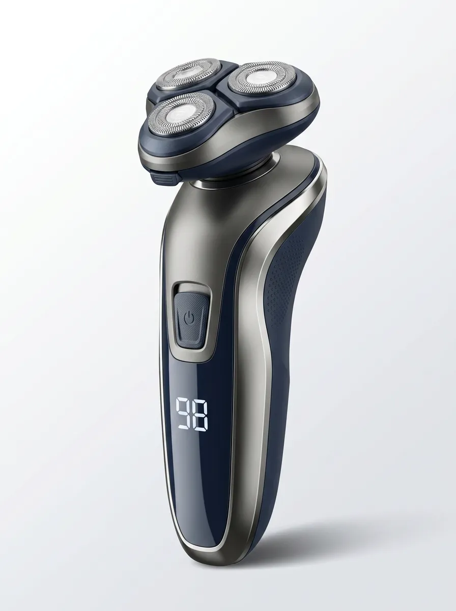 Rotary Triple-Head Digital Display Electric Shaver for Everyday Shaving