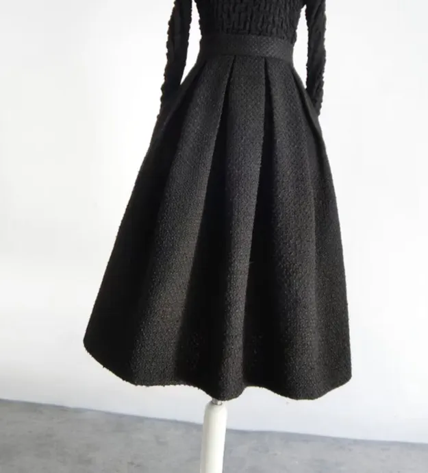 Practical Layering Everyday Casual Wool Skirt