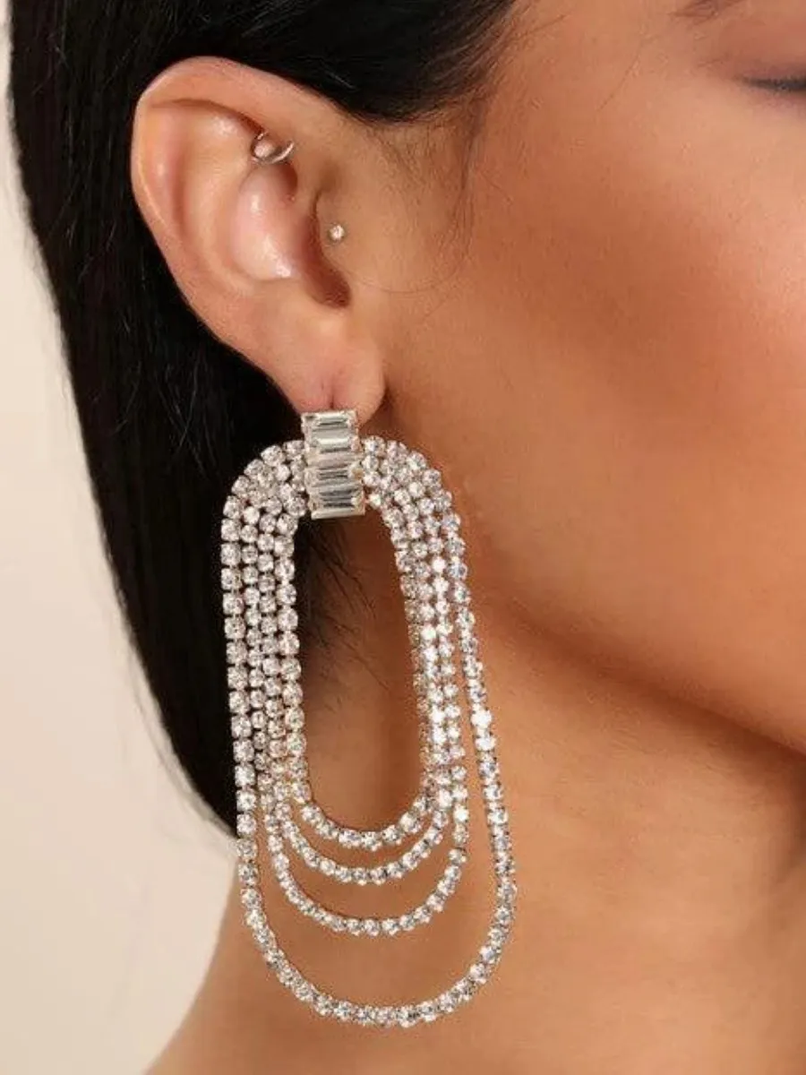 Aurora Multi-Layer Crystal Waterfall Drop Earrings