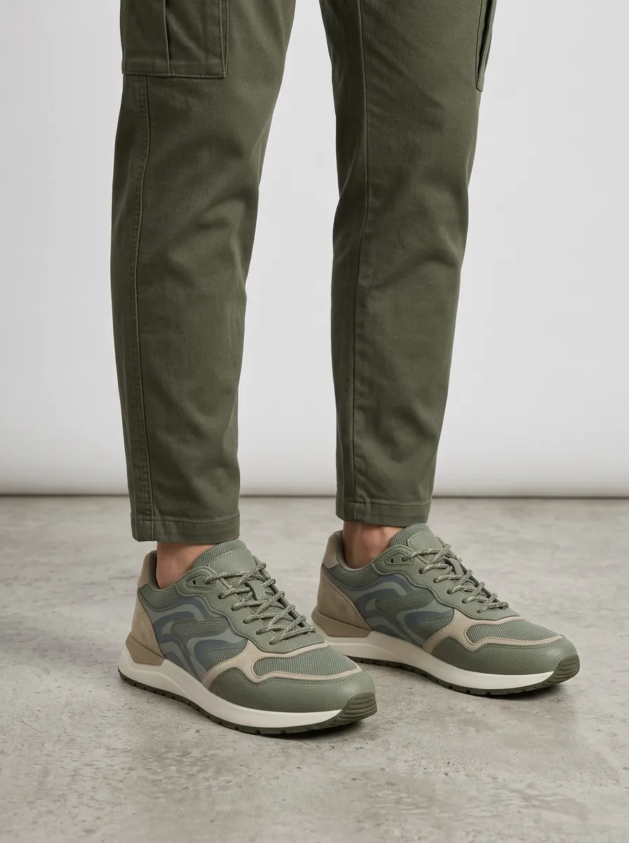 Men's Everyday Casual Wavy Pattern Print Sneakers