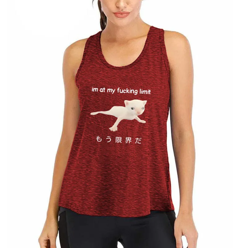 Cat Reaching Its Limit Athletic Tank