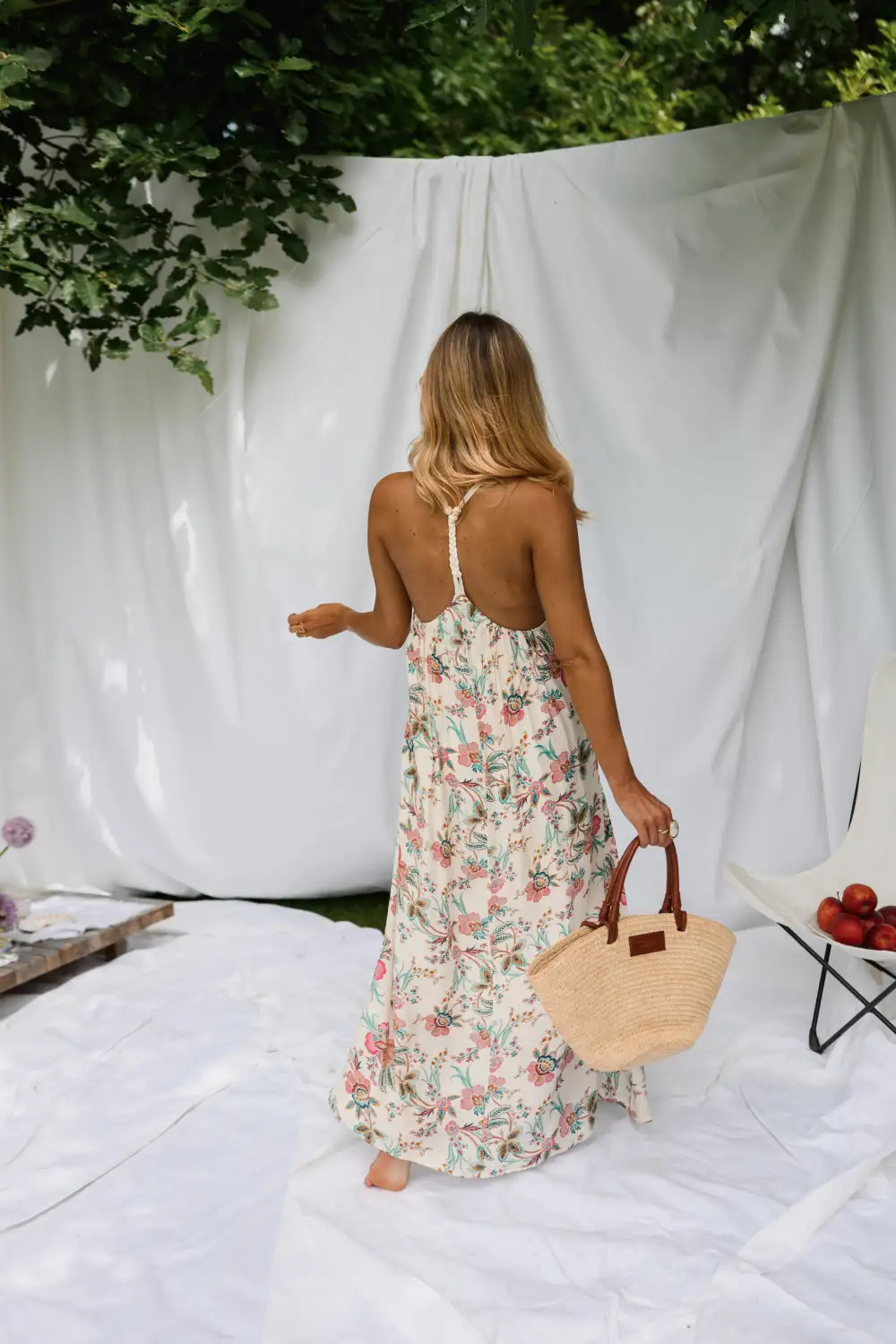 Floral V Neck Maxi Dress