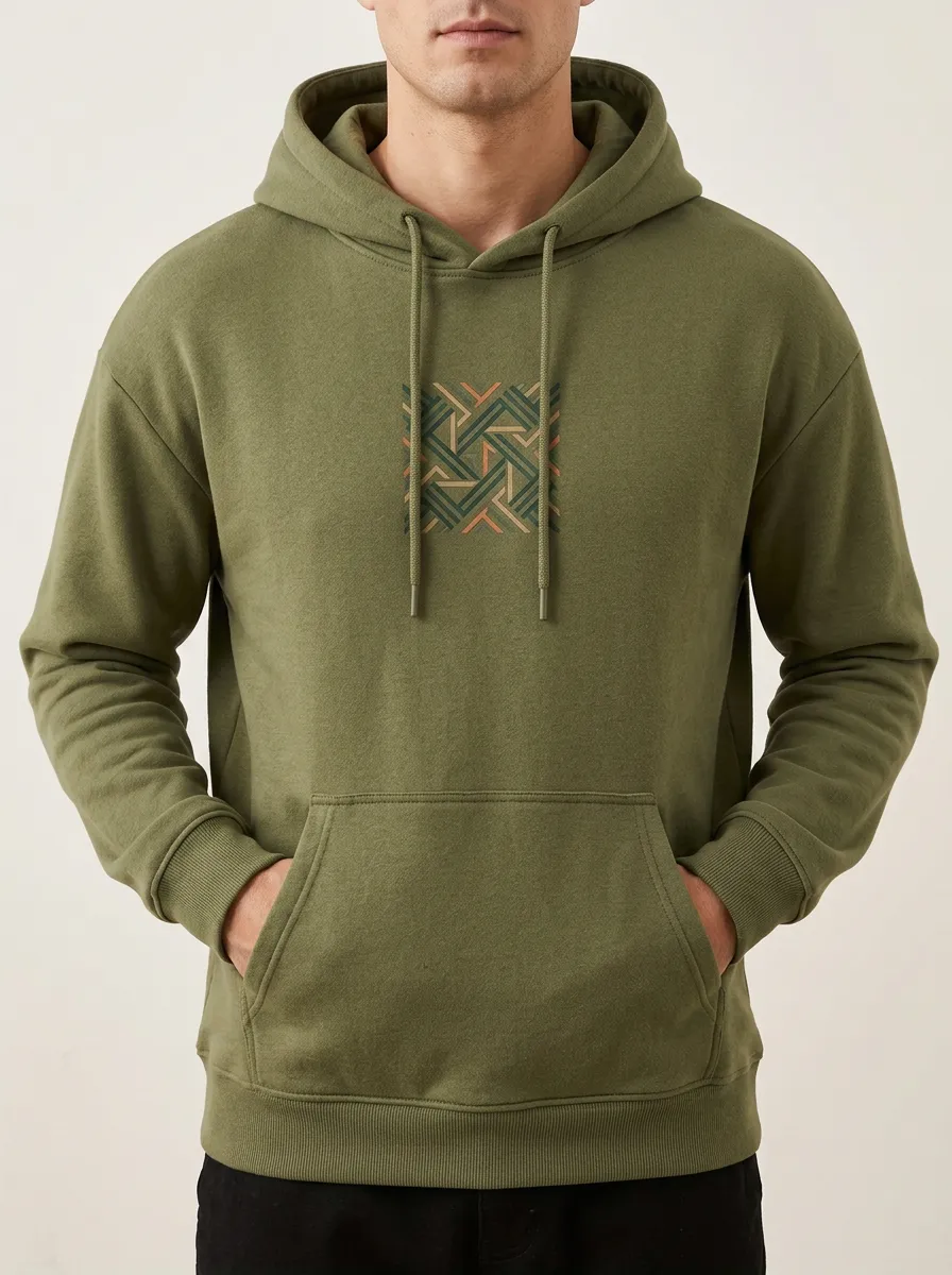 Men's Geometric Pattern Print Hoodie