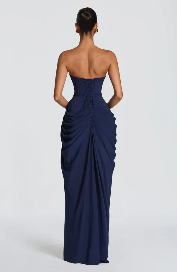 Alissa Strapless Split Backless Maxi Dress