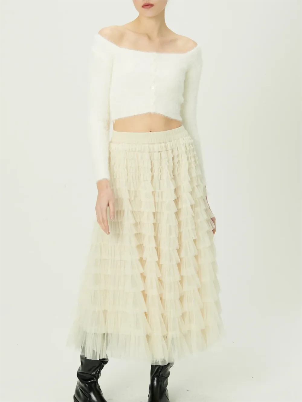 Fuzzy Crop Cardigan