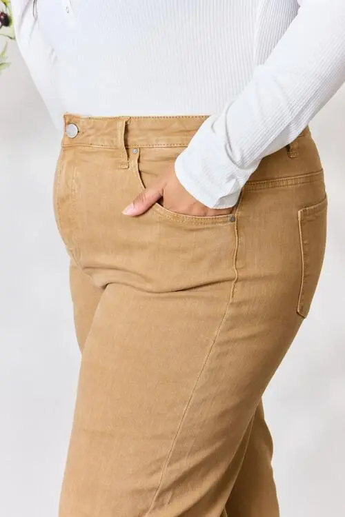 Fringe Hem Wide Leg Denim Jeans