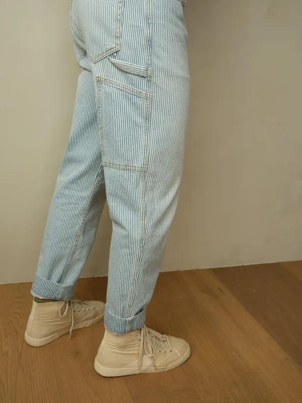 Striped Denim Jeans Powder Railroad