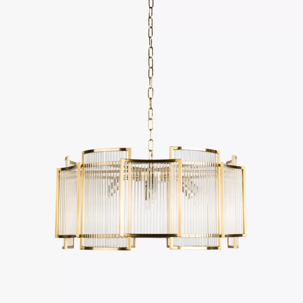 Glass Rod Frame Chandelier