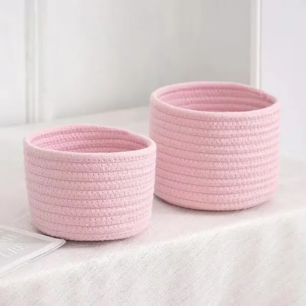 2 Pcs Home Woven Storage Basket