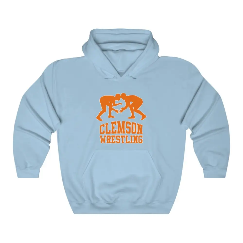 Relaxed Retro Text Wrestling Graphic Pullover Hoodie