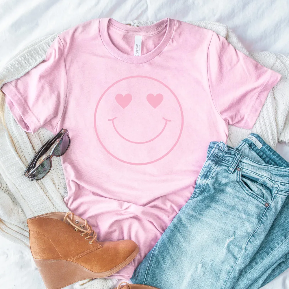 Smiley Heart Eyes Graphic T-Shirt