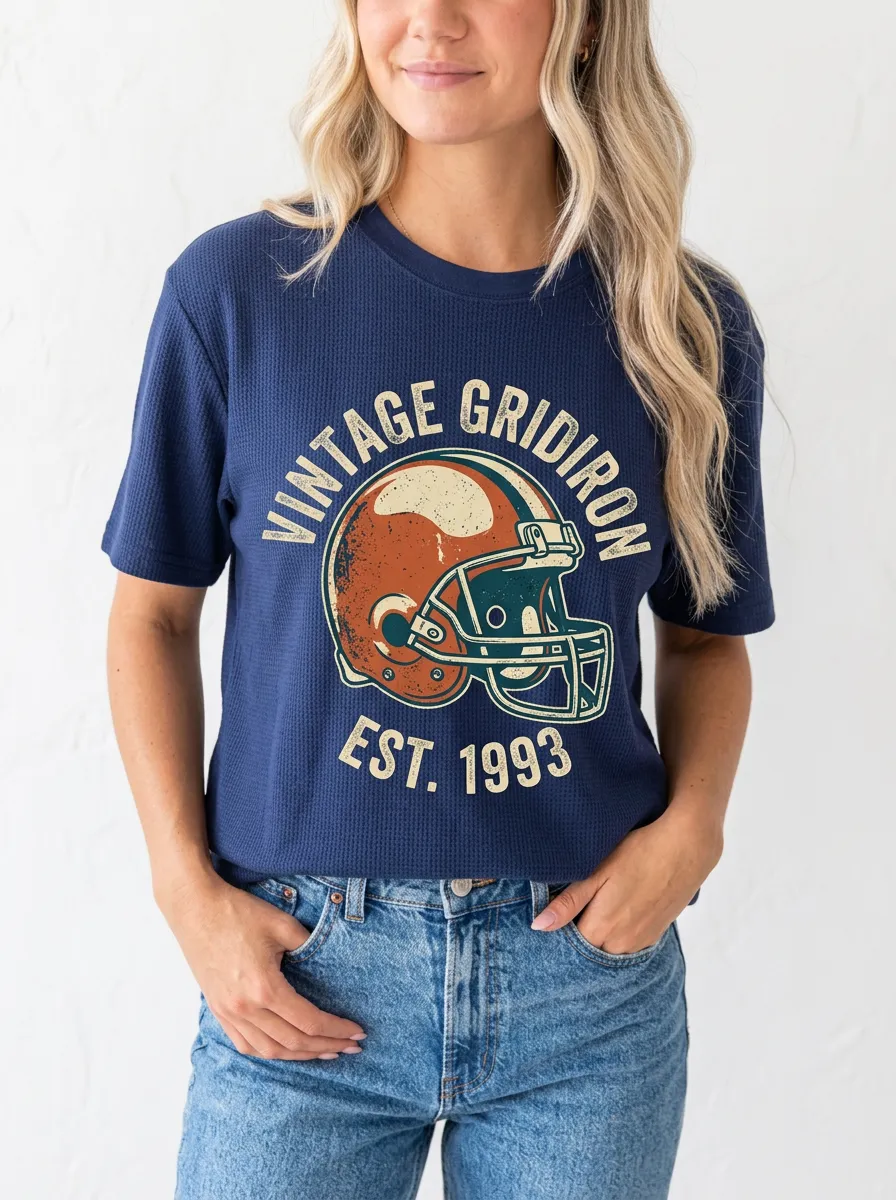 Women's Classic Gridiron Helmet Ball Vintage Graphic T-Shirt