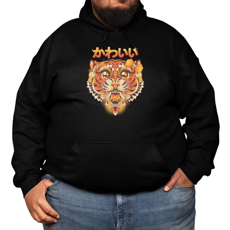 Men's Modern Kawaii Tiger Print Hoodie